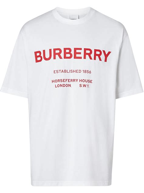 burberry white t shirt red logo|burberry t shirt long sleeve.